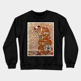 Gustav Klimt Vintage 1906 Portrait of The Embrace Fulfilment Print Crewneck Sweatshirt